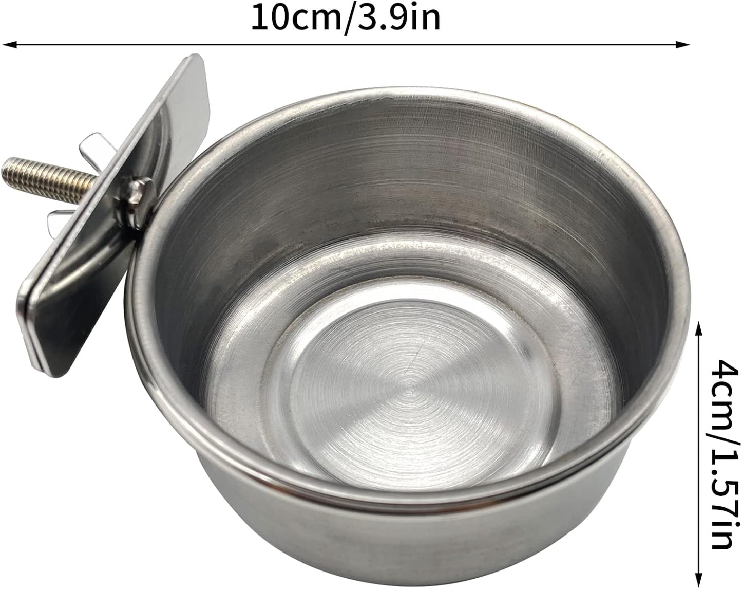 6 Pcs Bird Feeding Dish Cups Parrot Food Bowl Clamp Holder Coop Cup, Bird Cage Water Bowl for Parakeet African Greys Conure Cockatiels Lovebird Budgie Chinchilla