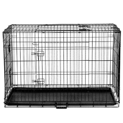 I.Pet Dog Cage Crate 24" Large Puppy Rabbit Cat Foldable Metal Kennel Portable