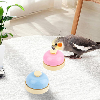 Bird Toys, Parrot Training Bell, 2 Pack Bird Tell Bell Chew Toys, Pet Training Bell Toy, Bird Cage Toy for Parrots, Parakeets, Conures, Cockatiels, Dogs