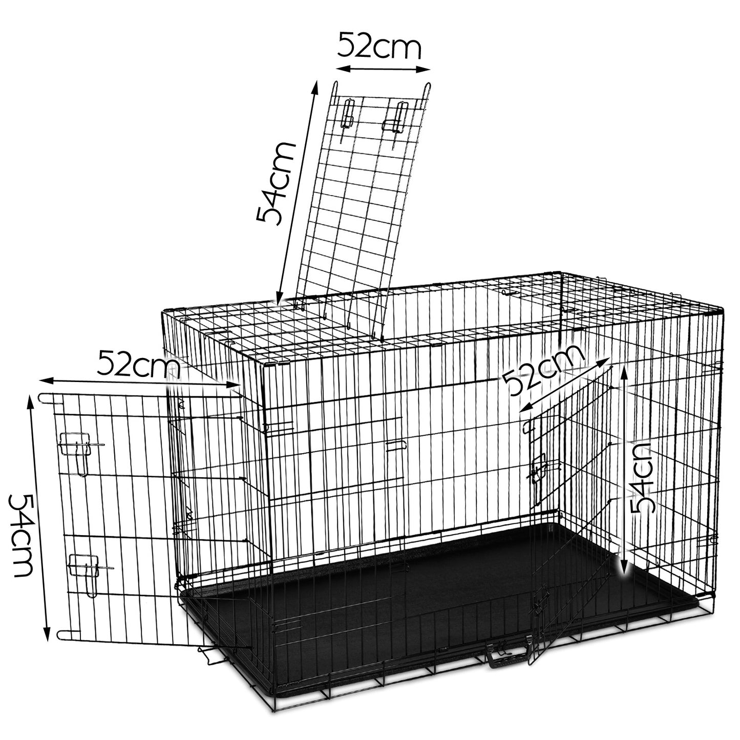 I.Pet Dog Cage Crate 24" Large Puppy Rabbit Cat Foldable Metal Kennel Portable