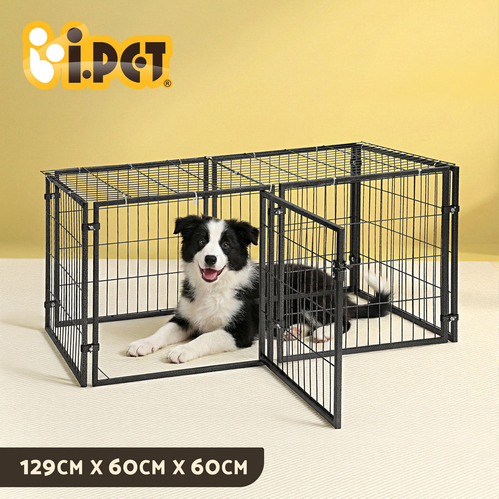 I.Pet Dog Cage Crate 24" Large Puppy Rabbit Cat Foldable Metal Kennel Portable