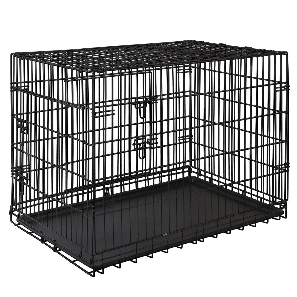 I.Pet Dog Cage Crate 24" Large Puppy Rabbit Cat Foldable Metal Kennel Portable