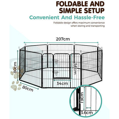 I.Pet Pet Dog Playpen Enclosure 8 Panel Cage 32" Puppy Exercise Fence Playpen XL