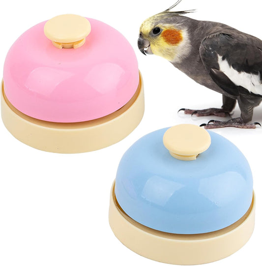 Bird Toys, Parrot Training Bell, 2 Pack Bird Tell Bell Chew Toys, Pet Training Bell Toy, Bird Cage Toy for Parrots, Parakeets, Conures, Cockatiels, Dogs
