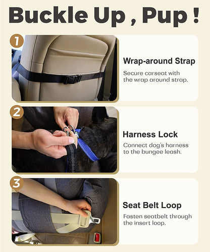Dog Car Seat, Puppy Booster Seat, Travel Carrier Bed for Small and Medium Pets