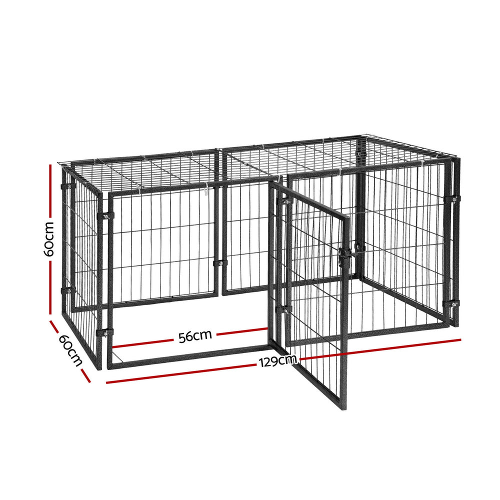 I.Pet Dog Cage Crate 24" Large Puppy Rabbit Cat Foldable Metal Kennel Portable