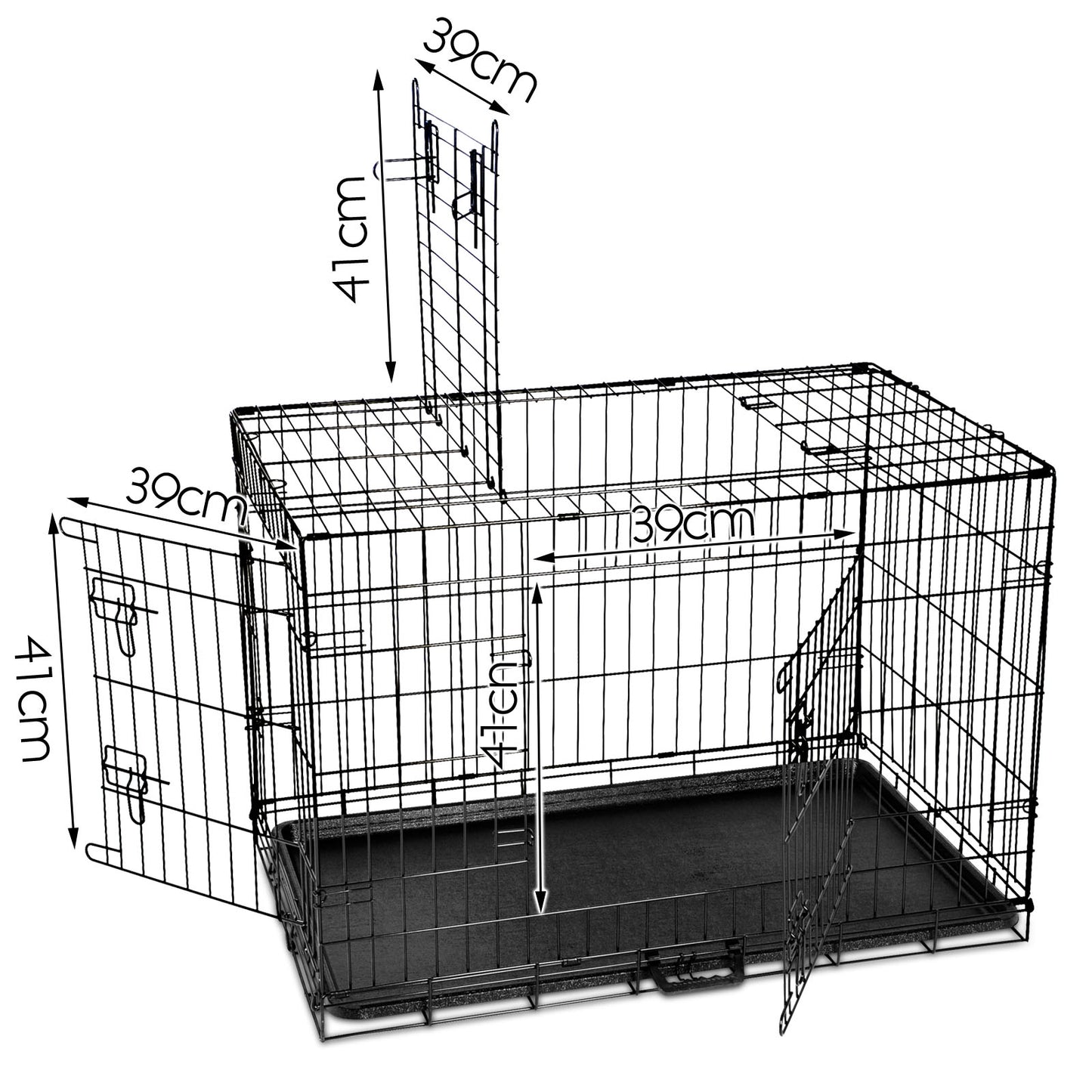 I.Pet Dog Cage Crate 24" Large Puppy Rabbit Cat Foldable Metal Kennel Portable