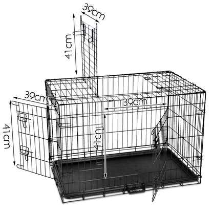 I.Pet Dog Cage Crate 24" Large Puppy Rabbit Cat Foldable Metal Kennel Portable