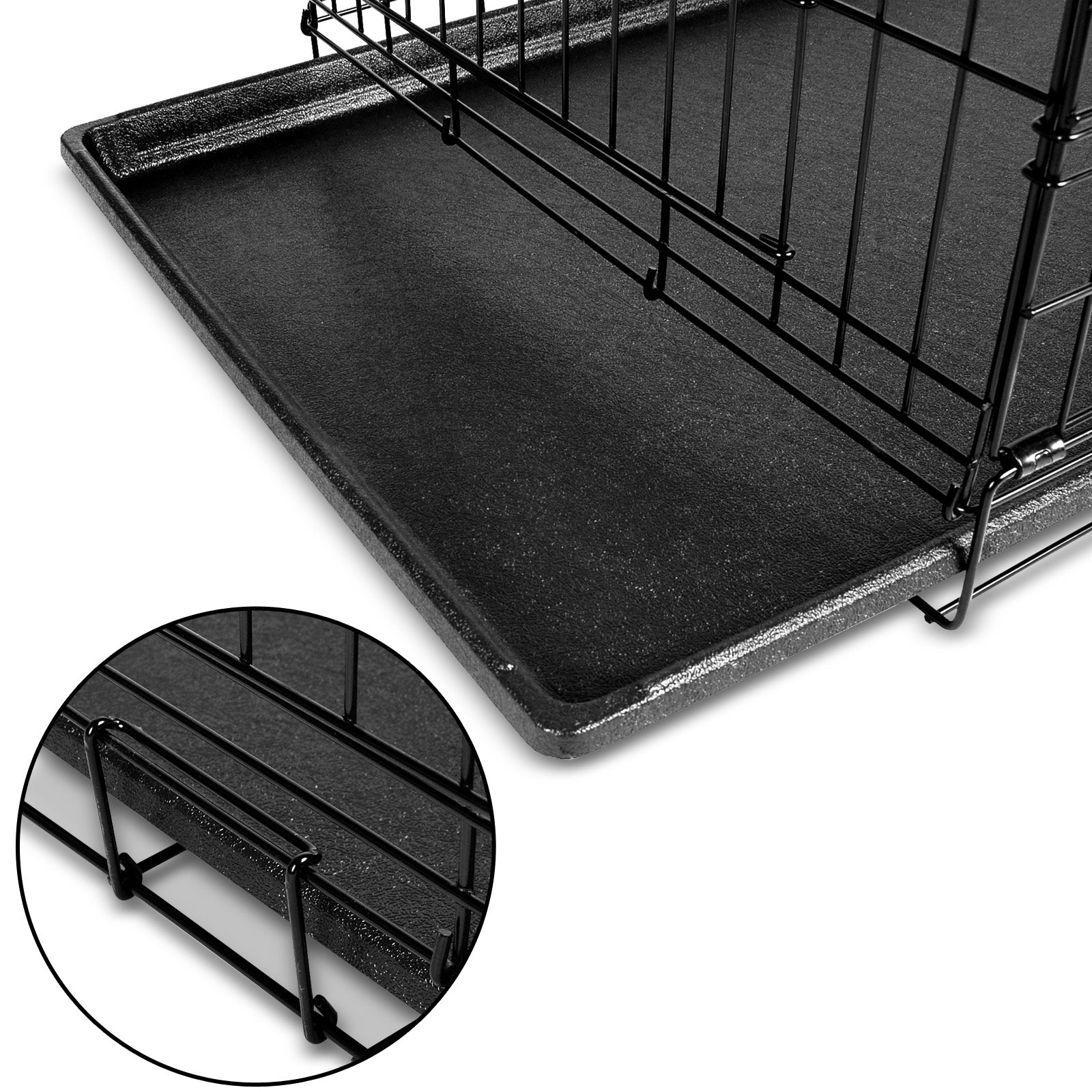 I.Pet Dog Cage Crate 24" Large Puppy Rabbit Cat Foldable Metal Kennel Portable