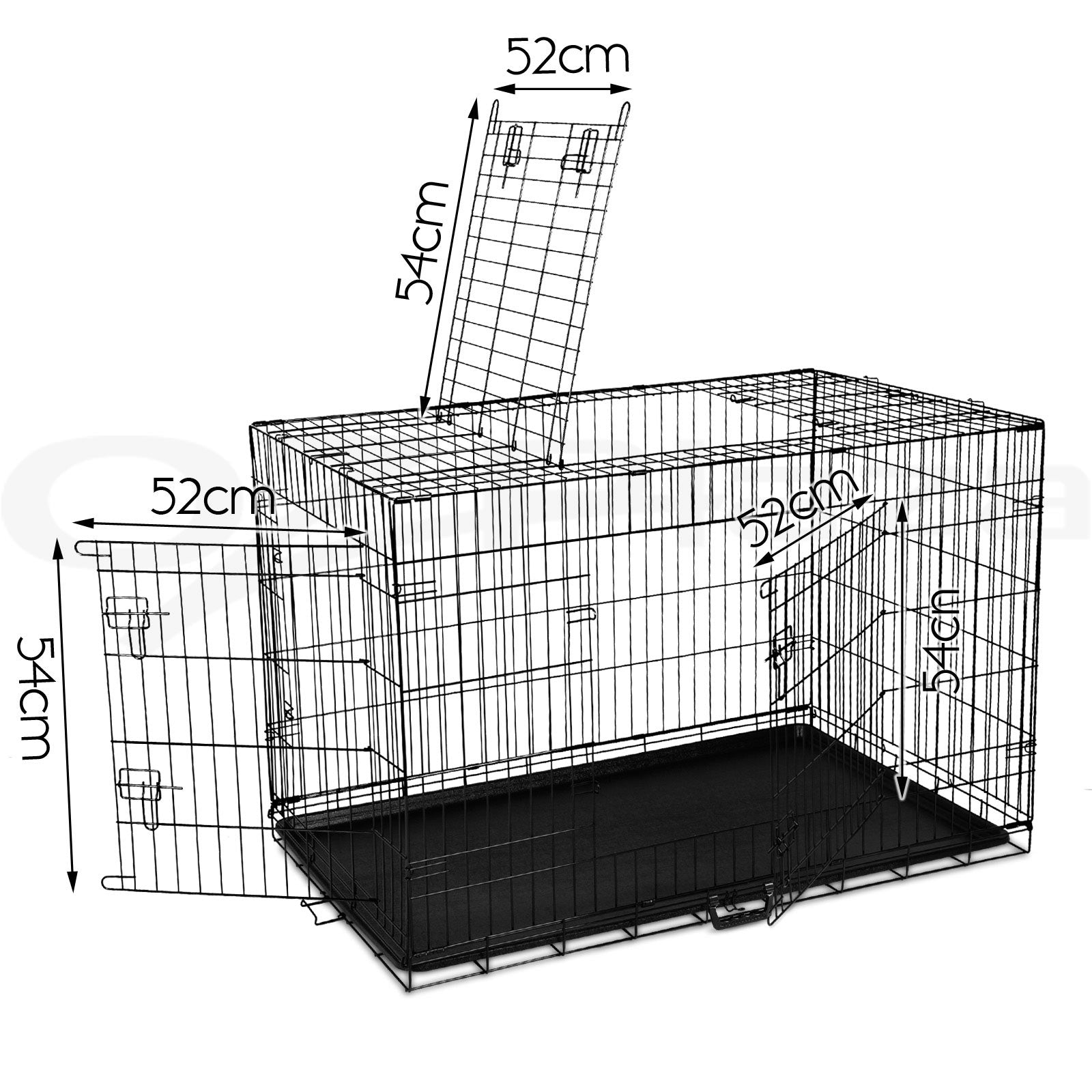 I.Pet Dog Cage Crate 24" Large Puppy Rabbit Cat Foldable Metal Kennel Portable