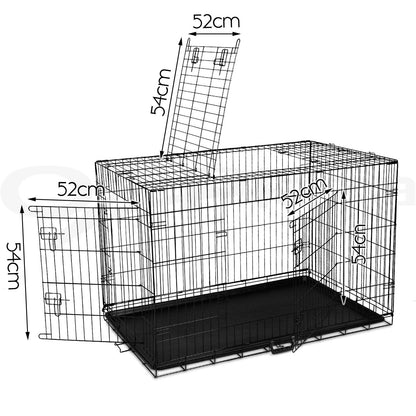 I.Pet Dog Cage Crate 24" Large Puppy Rabbit Cat Foldable Metal Kennel Portable