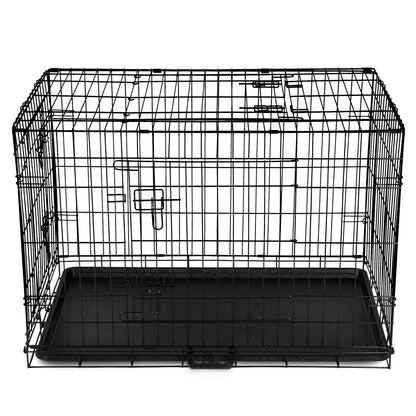 I.Pet Dog Cage Crate 24" Large Puppy Rabbit Cat Foldable Metal Kennel Portable