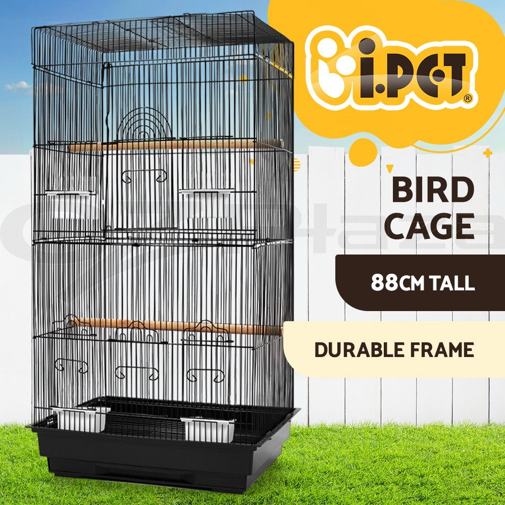 I.Pet Bird Cage Large Bird Cages Aviary Budgie Cage Parrot Pet Small Stand 88CM