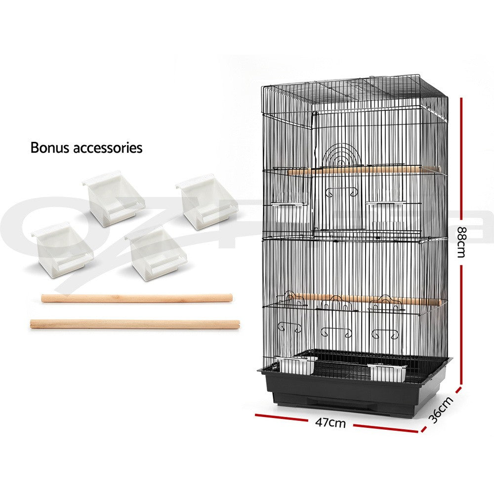 I.Pet Bird Cage Large Bird Cages Aviary Budgie Cage Parrot Pet Small Stand 88CM