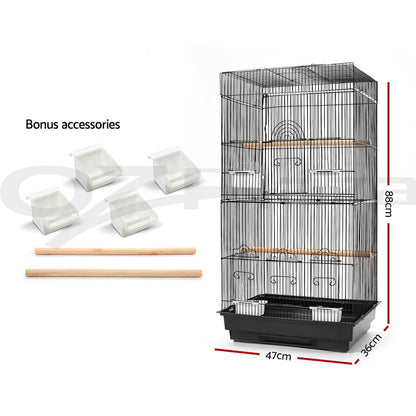 I.Pet Bird Cage Large Bird Cages Aviary Budgie Cage Parrot Pet Small Stand 88CM