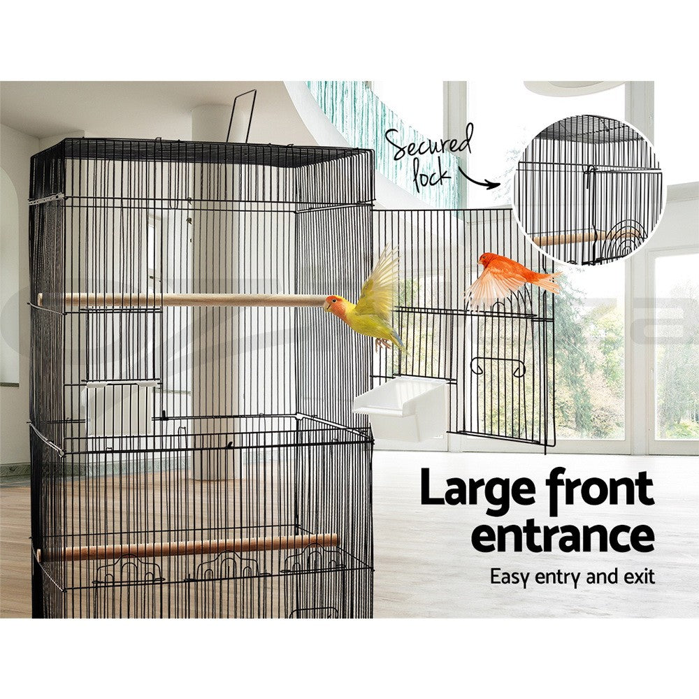I.Pet Bird Cage Large Bird Cages Aviary Budgie Cage Parrot Pet Small Stand 88CM