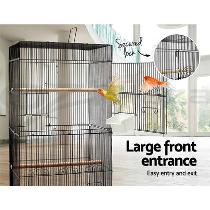 I.Pet Bird Cage Large Bird Cages Aviary Budgie Cage Parrot Pet Small Stand 88CM