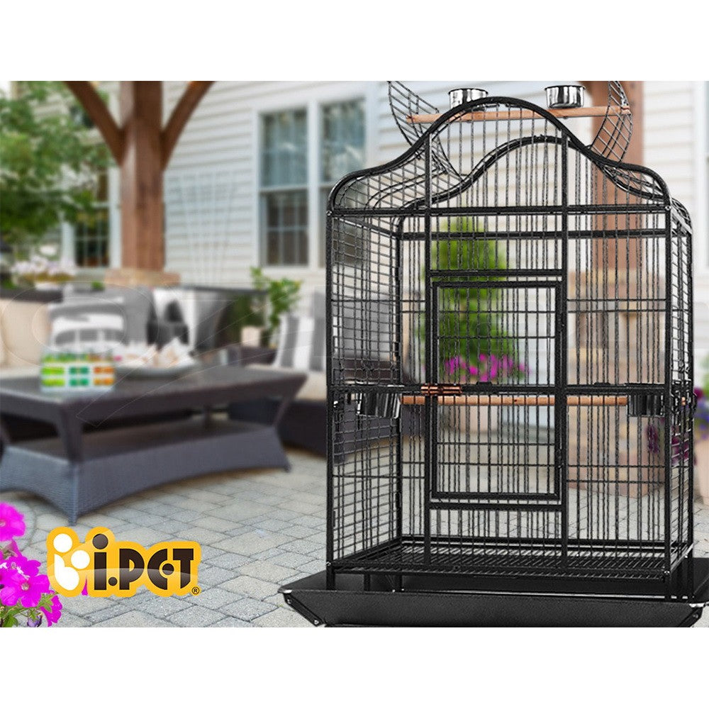 I.Pet Bird Cage Large Pet Cages Aviary Parrot Toys Budgie Stand-Alone Wheels