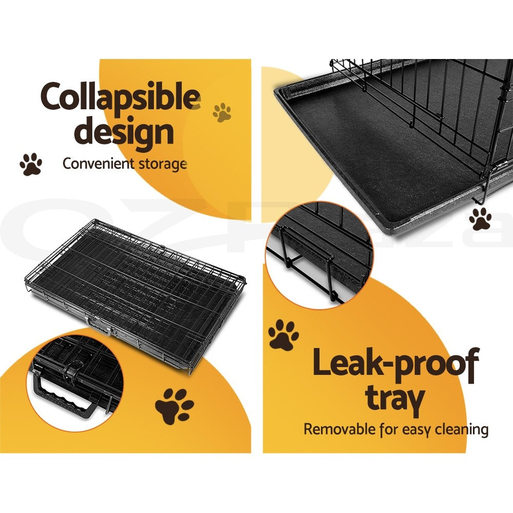 I.Pet Dog Cage Crate 24" Large Puppy Rabbit Cat Foldable Metal Kennel Portable