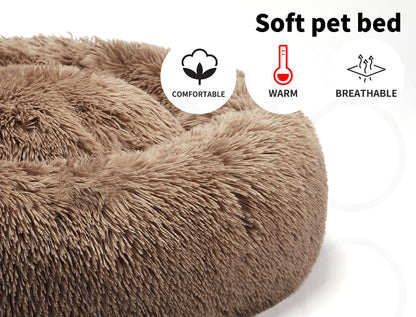 Pawz Dog Calming Bed Warm Soft Plush Thicker round Comfy Sleeping Large Washable