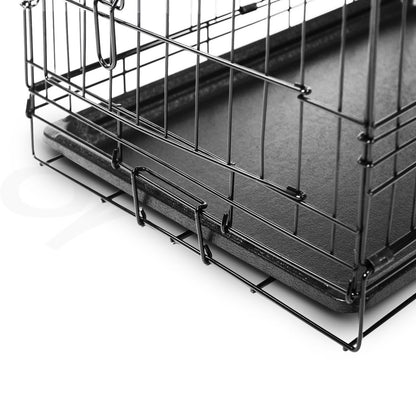 I.Pet Dog Cage Crate 24" Large Puppy Rabbit Cat Foldable Metal Kennel Portable