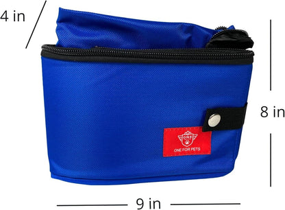 Portable 2-In-1 Double Pet Kennel/Shelter, Fabric, Black/Royal Blue 20"X20"X39" - Car Seat-Belt Fixture Included (Litter Box)