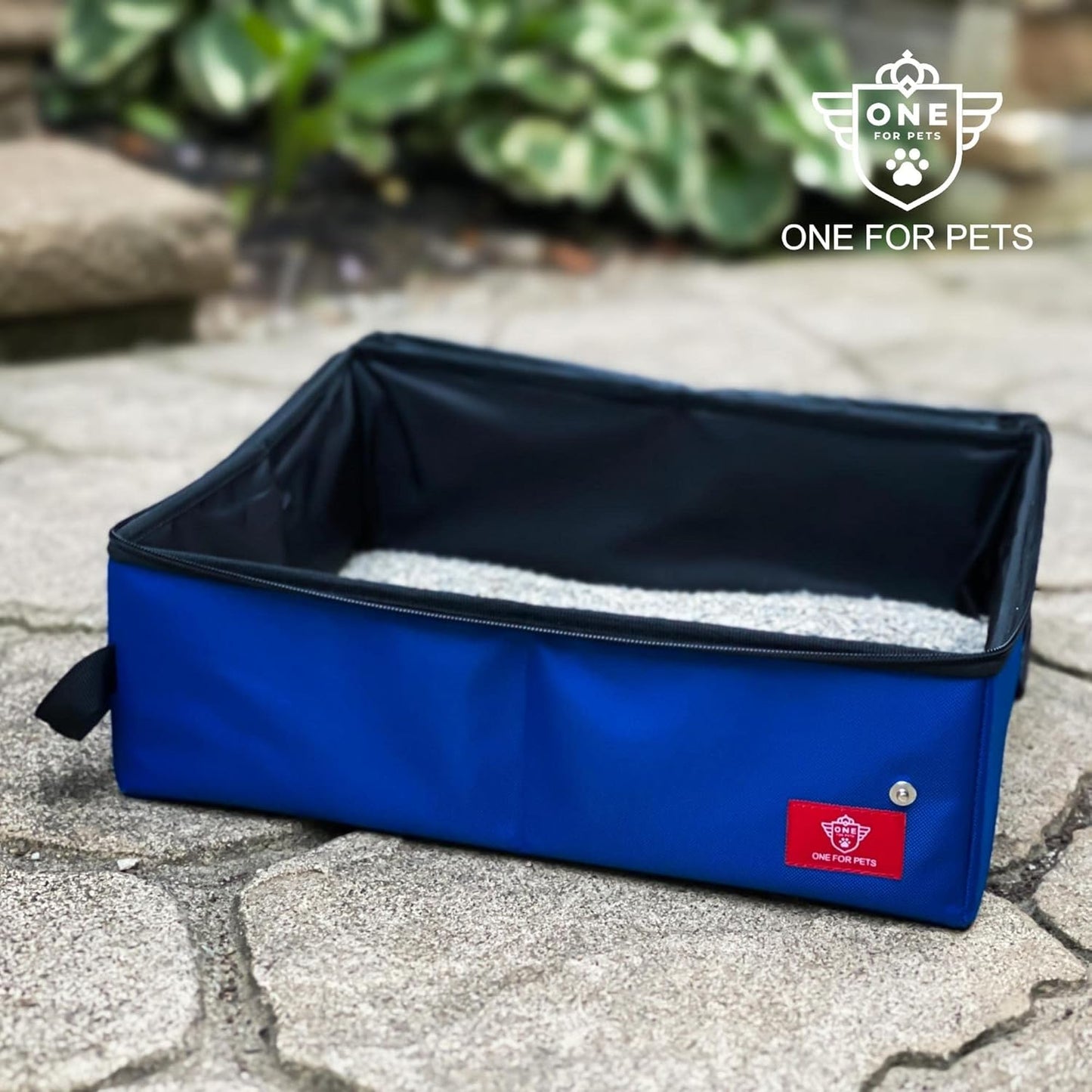 Portable 2-In-1 Double Pet Kennel/Shelter, Fabric, Black/Royal Blue 20"X20"X39" - Car Seat-Belt Fixture Included (Litter Box)