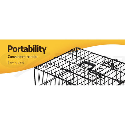 I.Pet Dog Cage Crate 24" Large Puppy Rabbit Cat Foldable Metal Kennel Portable