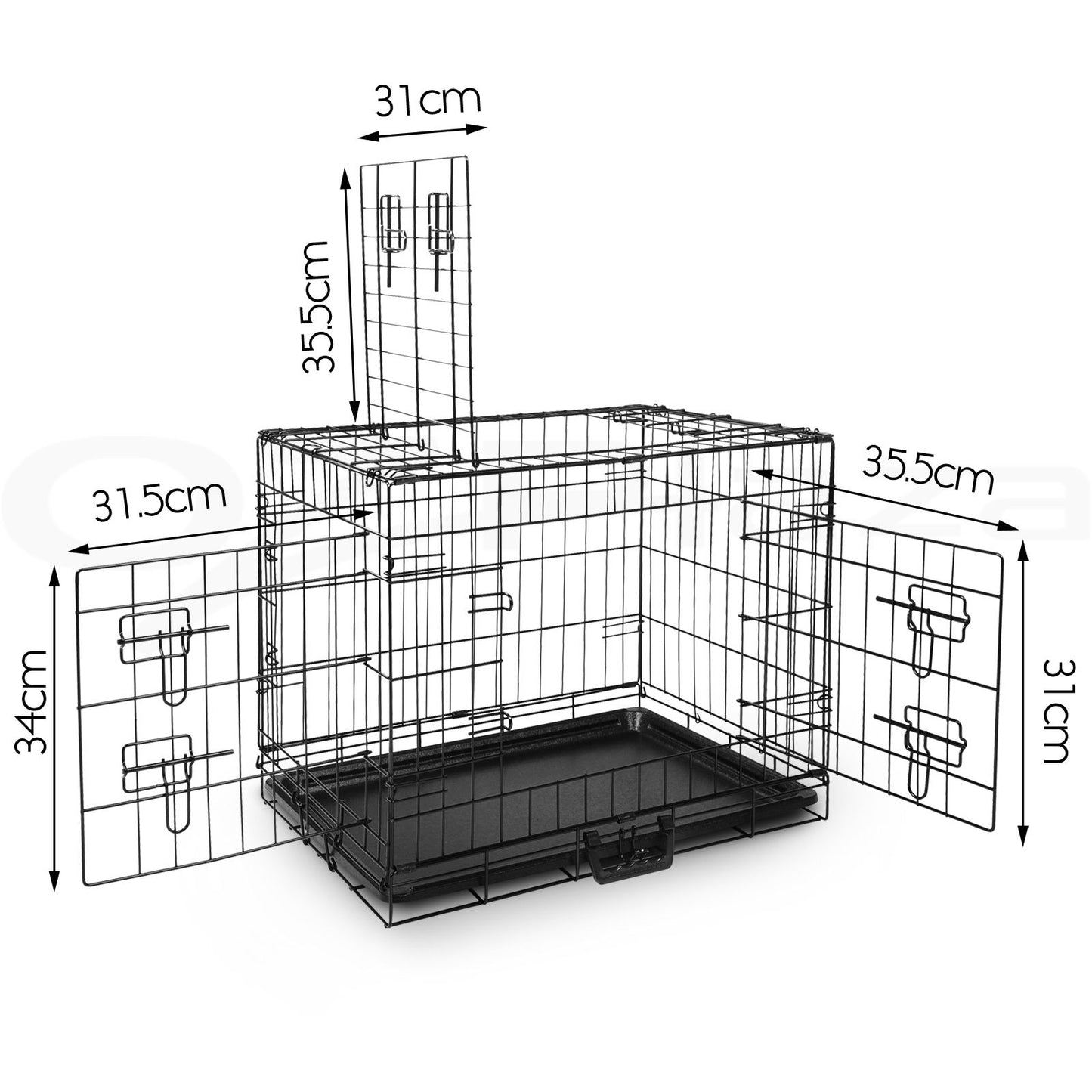 I.Pet Dog Cage Crate 24" Large Puppy Rabbit Cat Foldable Metal Kennel Portable
