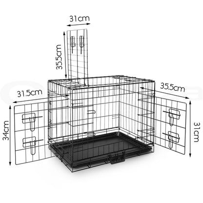 I.Pet Dog Cage Crate 24" Large Puppy Rabbit Cat Foldable Metal Kennel Portable