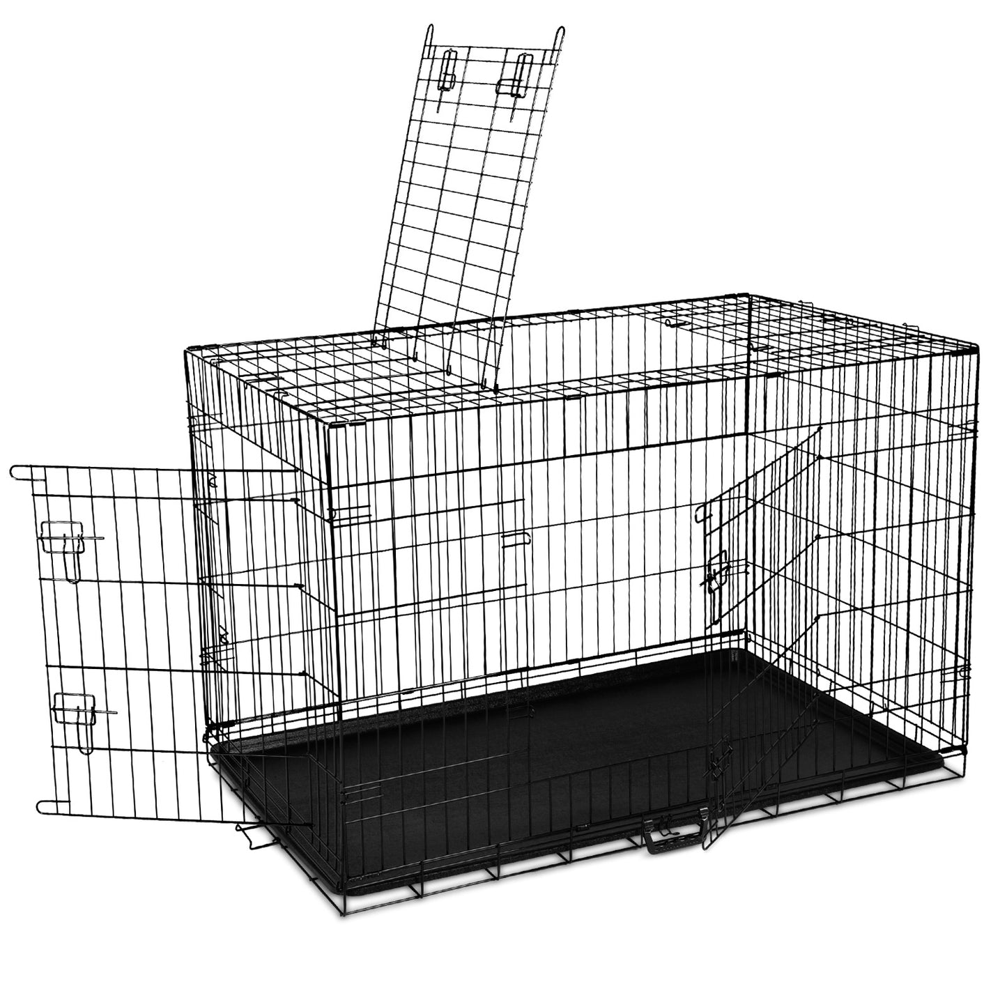 I.Pet Dog Cage Crate 24" Large Puppy Rabbit Cat Foldable Metal Kennel Portable