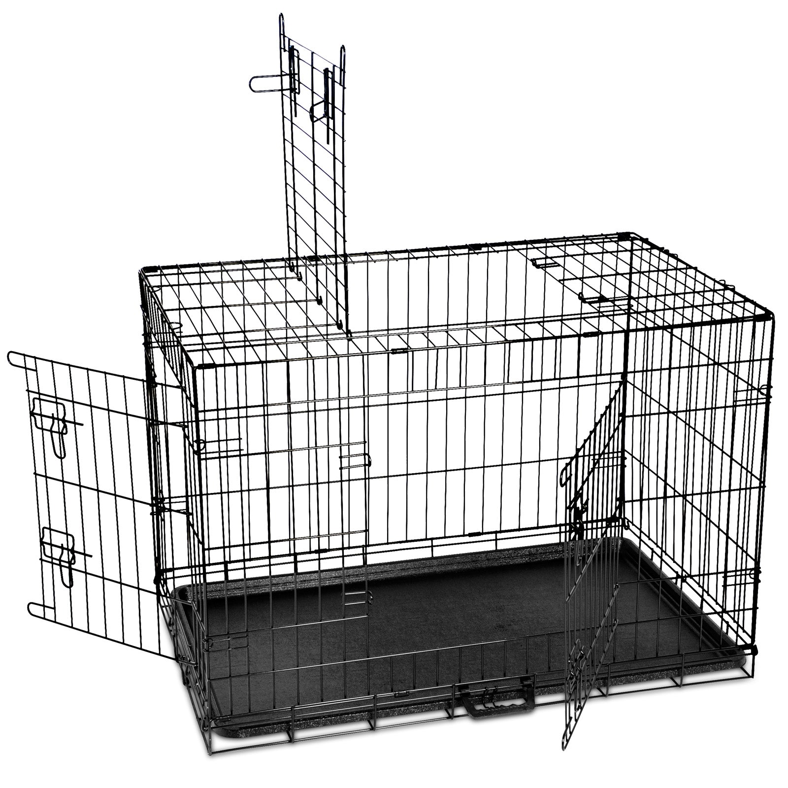 I.Pet Dog Cage Crate 24" Large Puppy Rabbit Cat Foldable Metal Kennel Portable