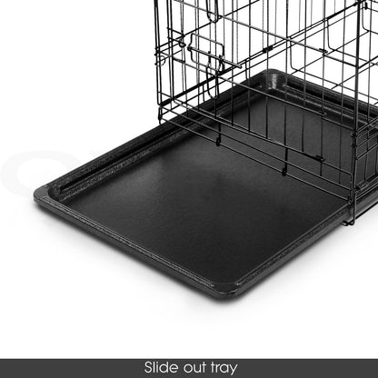 I.Pet Dog Cage Crate 24" Large Puppy Rabbit Cat Foldable Metal Kennel Portable