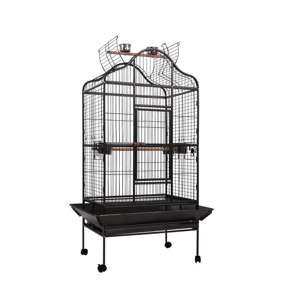 I.Pet Bird Cage Large Pet Cages Aviary Parrot Toys Budgie Stand-Alone Wheels
