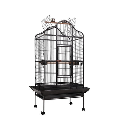I.Pet Bird Cage Large Pet Cages Aviary Parrot Toys Budgie Stand-Alone Wheels