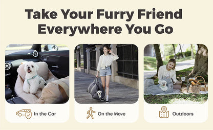 Dog Car Seat, Puppy Booster Seat, Travel Carrier Bed for Small and Medium Pets