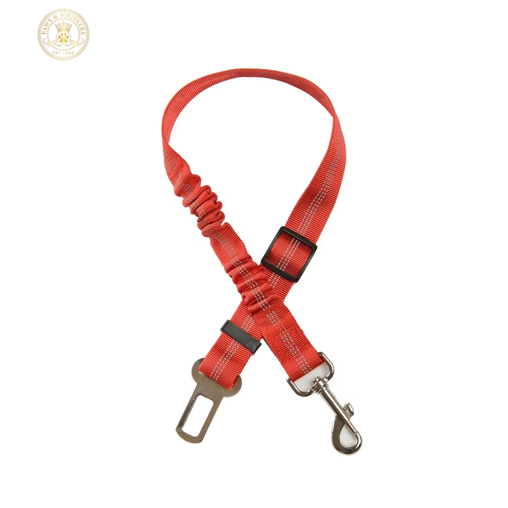 Durable Nylon Dog Seat Belt for Small Large Dogs Adjustable Reflective Elastic Lead Puppy Travel Car Safety Rope French Bulldog