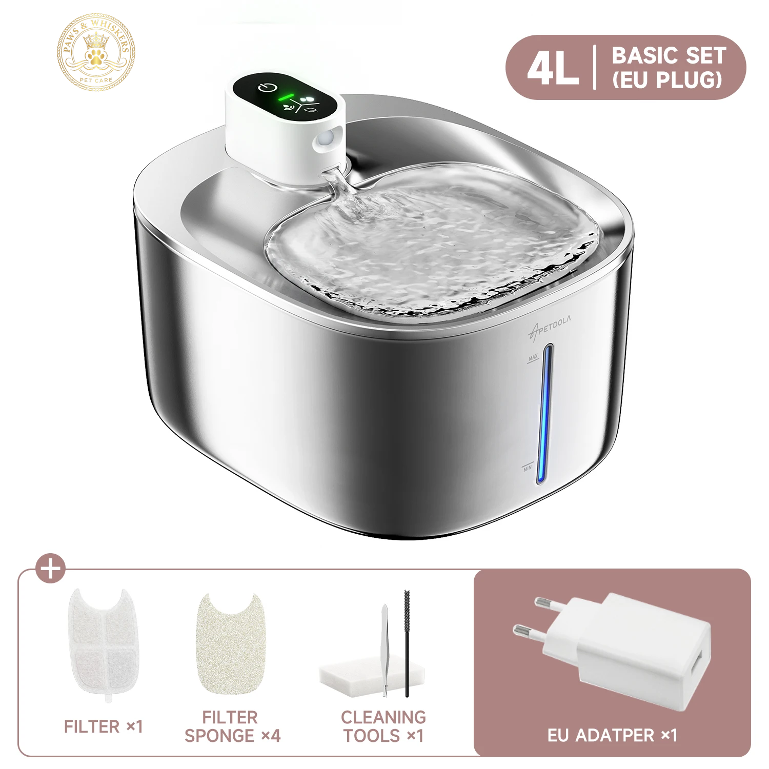 APETDOLA 4L Wireless Cat Water Fountain Auto Sensor Drinking Fountain for Cats Dog Drinker Pet Water Dispenser Accessories