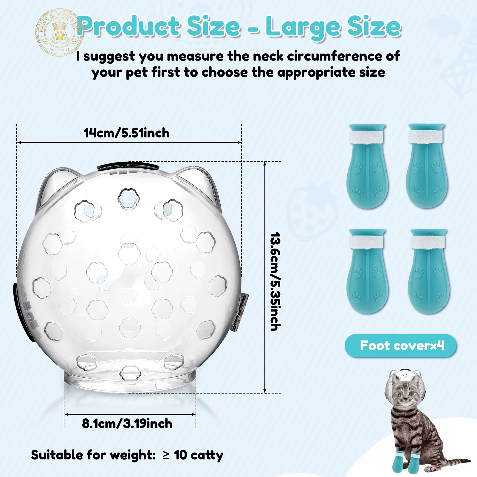 Cat Muzzle Anti-Bite Breathable Protective Space Hood Mask Cover Muzzle Helmet Cat Grooming Transparent Space Hood Pets Supplies