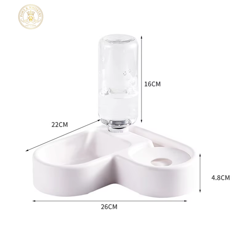 Automatic Drinking Love Pet Bowl Moisture-Proof Cat Bowl Dog Basin Dual-Use Multi-Functional Drinking and Feeding