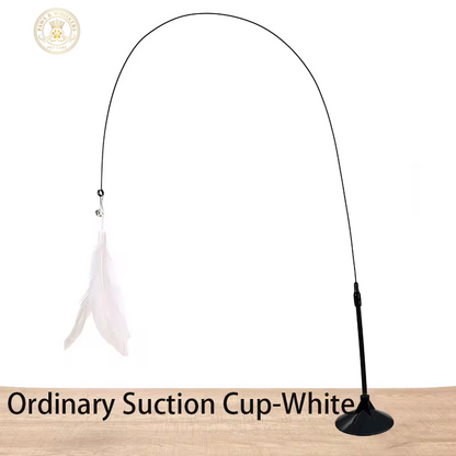 Interactive Cat Toy Handfree Cat Stick Playing Kitten Playing Teaser Wand Toy Suction Cup Bird/Feather Cat Wand Pet Supplies