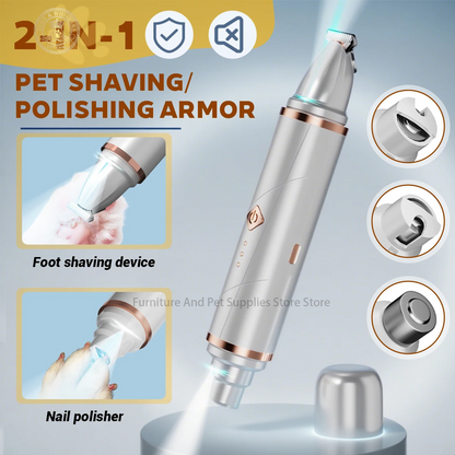 2-In-1 Pet Dog Paw Trimmer Cat Nail Clipper Pet Nail Grinder Dog Cat Hair Trimmer Dog Trimmer Dog Nail Grinder Paw Trimmer