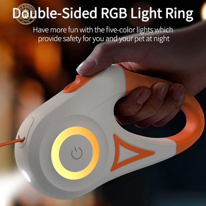 5M Automatic Retractable Dog Leash LED Luminous Leading Fashion Light Straps for Dog Puppy Pet Flexi Walking Running Lead