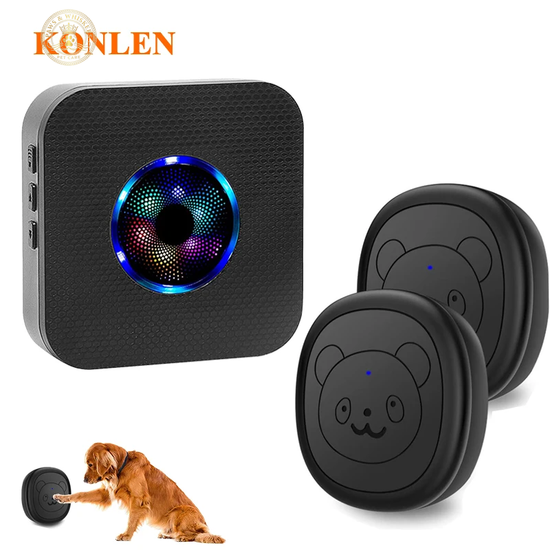 Smart Dog Doorbell Wireless for Potty Training Doggie Food Chime Door Bell Touch Button for Pet Puppy Ring to Go outside KONLEN