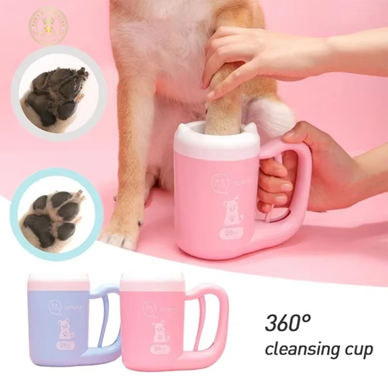 Outdoor Portable Pet Dog Paw Cleaner Cup Soft Silicone Foot Washer Clean Dog Paws One Click Manual Quick Feet Wash Cleaner