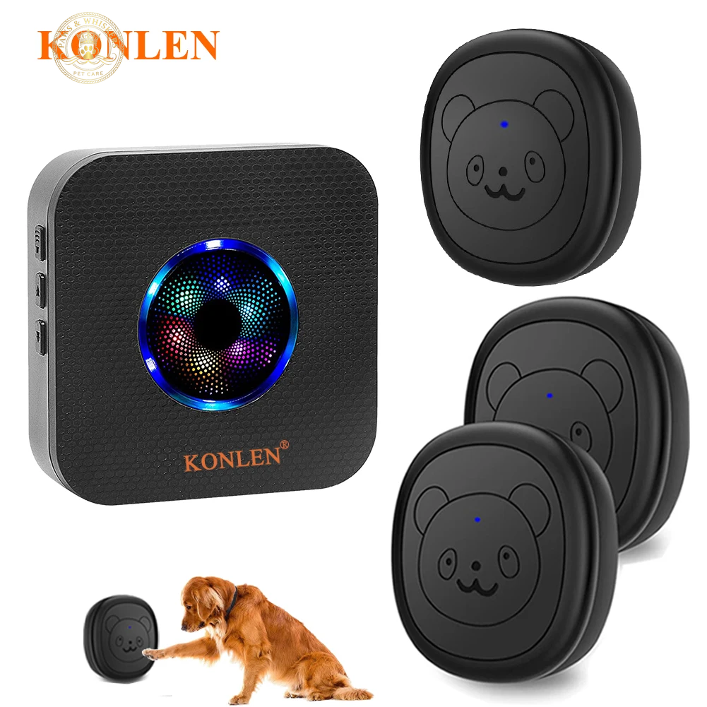 Smart Dog Doorbell Wireless for Potty Training Doggie Food Chime Door Bell Touch Button for Pet Puppy Ring to Go outside KONLEN
