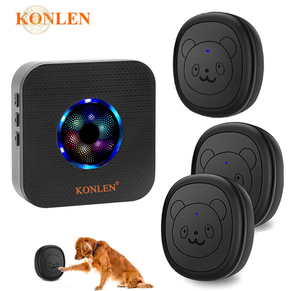 Smart Dog Doorbell Wireless for Potty Training Doggie Food Chime Door Bell Touch Button for Pet Puppy Ring to Go outside KONLEN