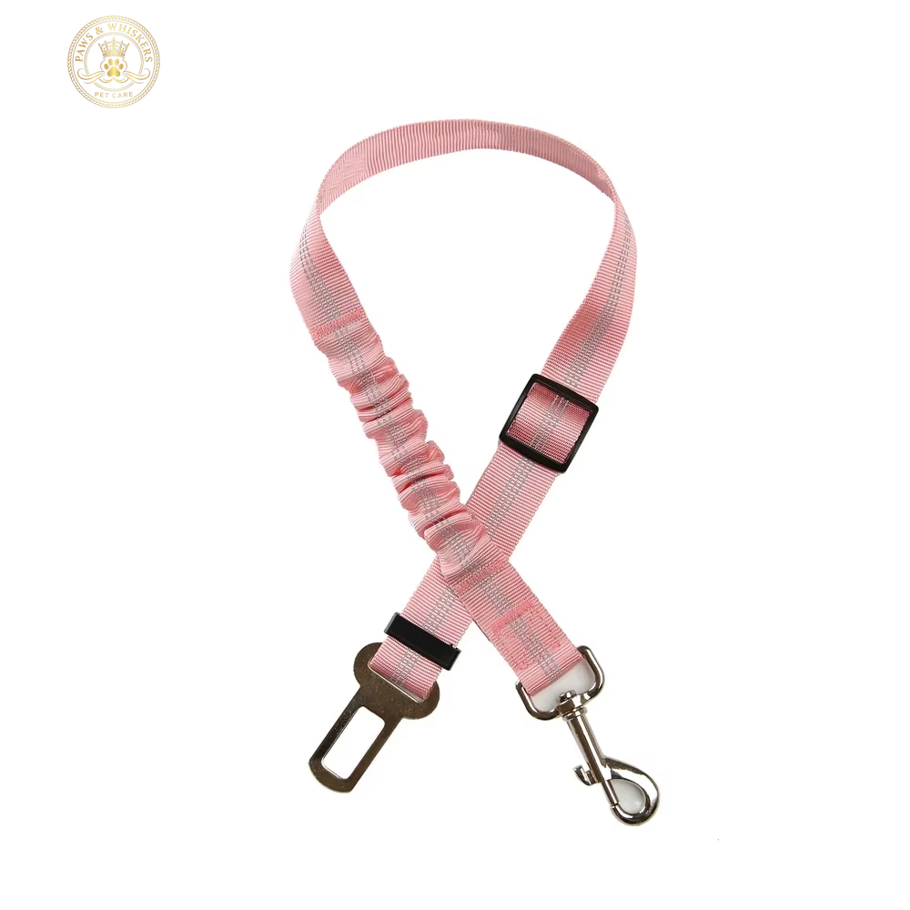 Durable Nylon Dog Seat Belt for Small Large Dogs Adjustable Reflective Elastic Lead Puppy Travel Car Safety Rope French Bulldog
