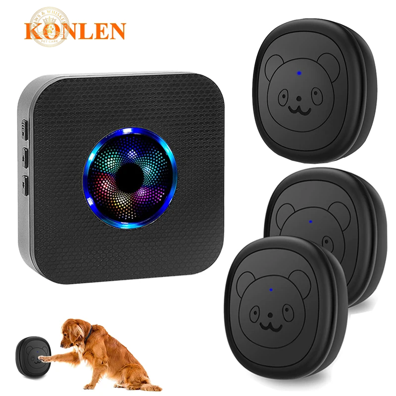 Smart Dog Doorbell Wireless for Potty Training Doggie Food Chime Door Bell Touch Button for Pet Puppy Ring to Go outside KONLEN