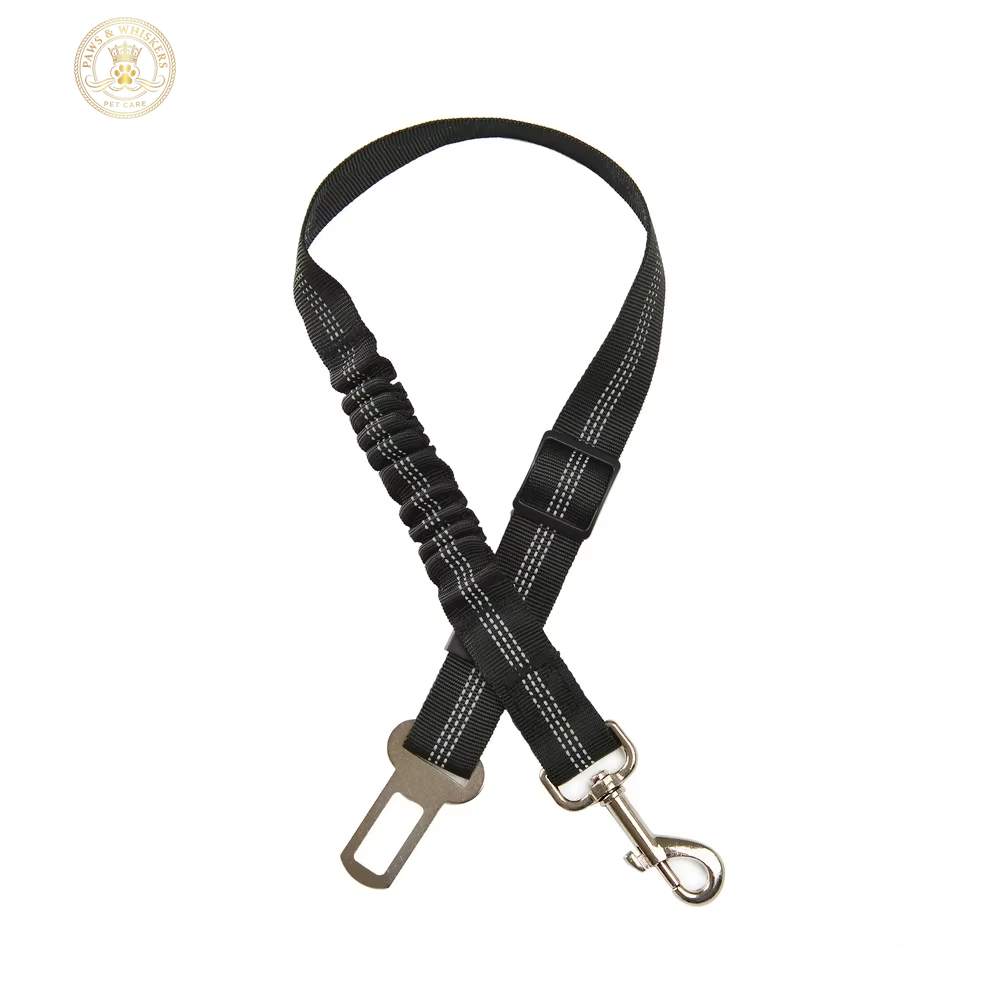 Durable Nylon Dog Seat Belt for Small Large Dogs Adjustable Reflective Elastic Lead Puppy Travel Car Safety Rope French Bulldog